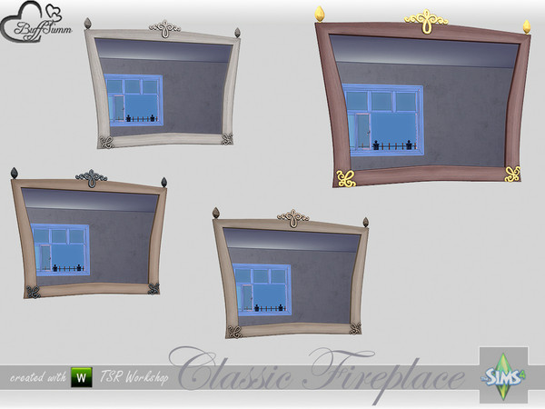 Sims 4 — Classic Fireplace Wallmirror by BuffSumm — Part of the *Classic Fireplace* Set ***TSRAA***