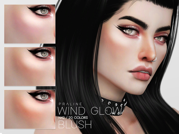 Sims 4 — Wind Glow Blush N42 by Pralinesims — Blush in 20 colors.