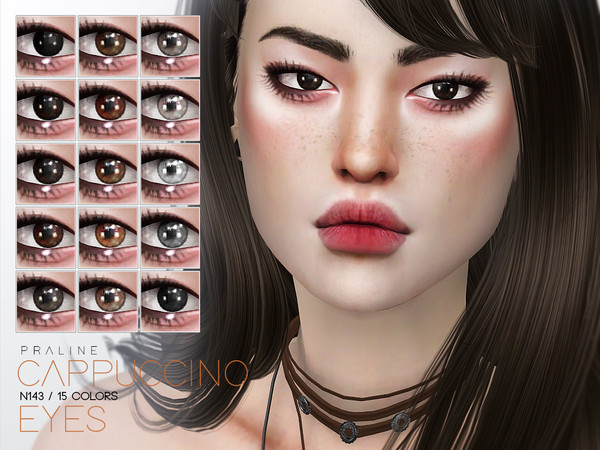 Sims 4 — Cappuccino Eyes N143 by Pralinesims — Eyes in 15 colors.