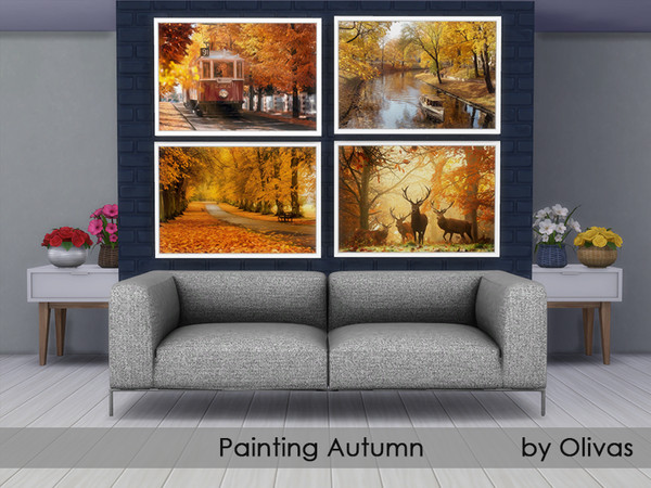 Sims 4 — Painting Autumn by olivas2 — Created for: The Sims 4 Recolor of game painting One picture - four variants of