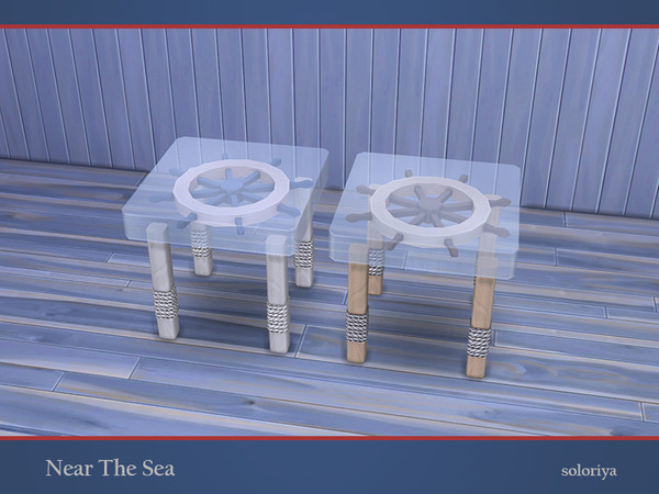 Sims 4 — Near The Sea Dining Table by soloriya — Dining table with a sea wheel under glass. Part of Near the Sea set. 2