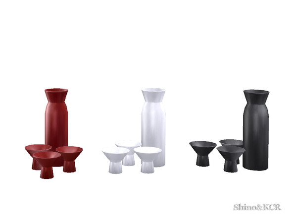 Sims 4 — Japan Living - Sake Set by ShinoKCR — Furniture with Japanese Touch in Clutter 