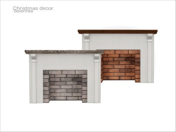 Sims 4 — [Christmas decor] - false fireplace 01 by Severinka_ — Decorative false fireplace with masonry From the set