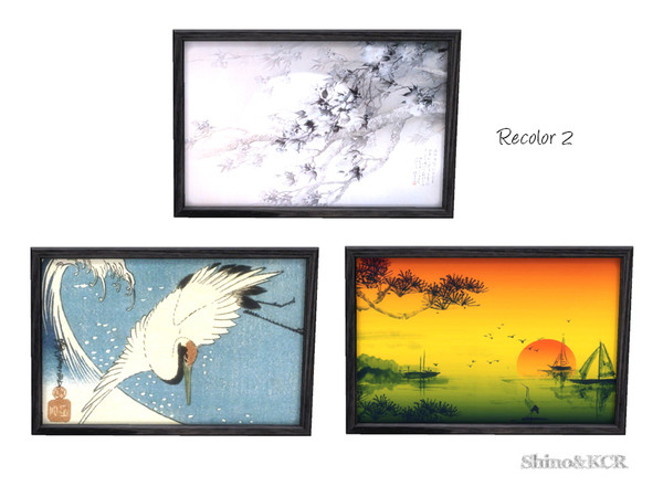 Sims 4 — Japan Bedroom - Painting 3 - Recolor 2 by ShinoKCR — you will need the Mesh and the Recolor in Game to make work