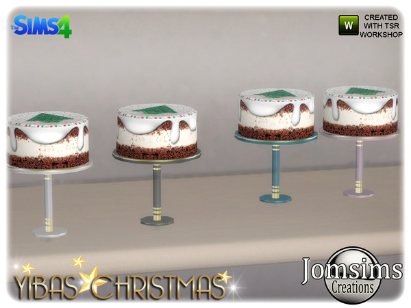 Sims 4 — yibas christmas deco round cake by jomsims — yibas christmas deco round cake