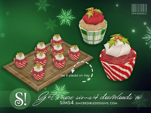 Sims 4 — Holiday Yummies - cupcake red velvet *decor only* by SIMcredible! — by SIMcredibledesigns.com available at TSR 2
