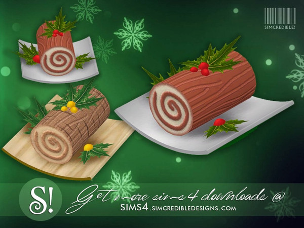 Sims 4 — Holiday Yummies - Yulelog small *decor only* by SIMcredible! — by SIMcredibledesigns.com available at TSR 2