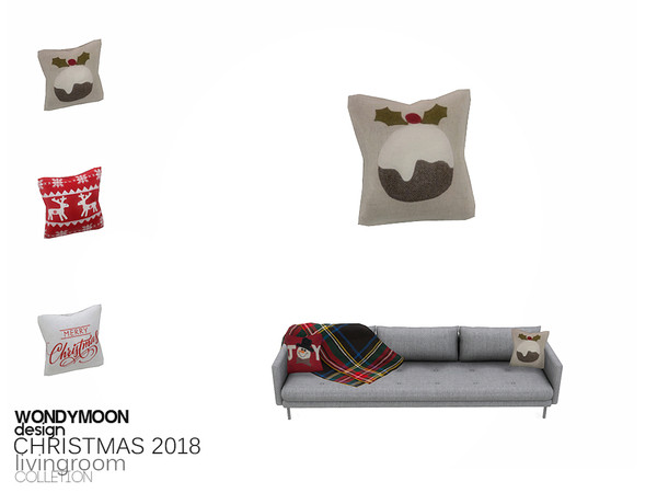 Sims 4 — Christmas 2018 Cushion by wondymoon — - Christmas 2018 - Livingroom - Cushion - Wondymoon|TSR - Creations'2017
