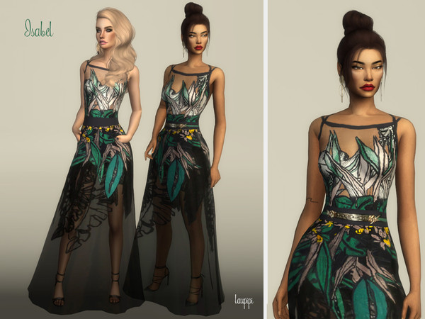 Sims 4 — Isabel by laupipi2 — New long dress with transparencies