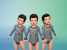 Sims 4 — Gray Canvas Bodysuit for Toddlers with Star Pattern.  by Mandi_6277 — Gray bodysuit for both boy and girl