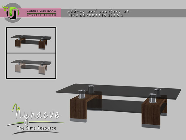 Sims 4 — Amber Coffee Table by NynaeveDesign — Amber Living Room - Coffee Table Located in: Surfaces - Coffee Tables