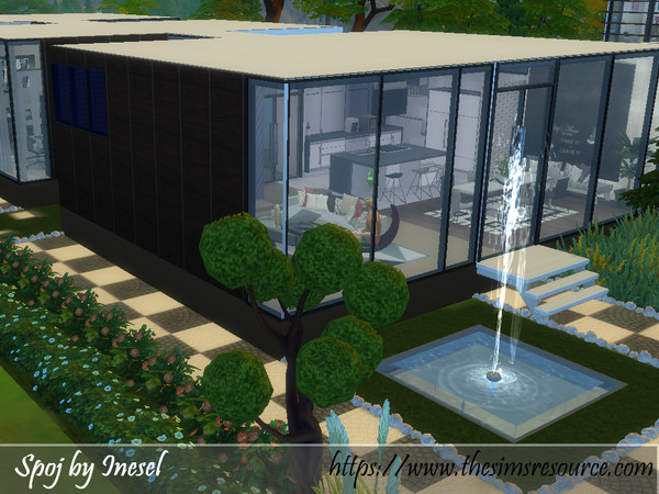 Sims 4 — Spoj by Inesel — Another modern, house for your simmies :) 1 storey with a large kitchen, dining and living