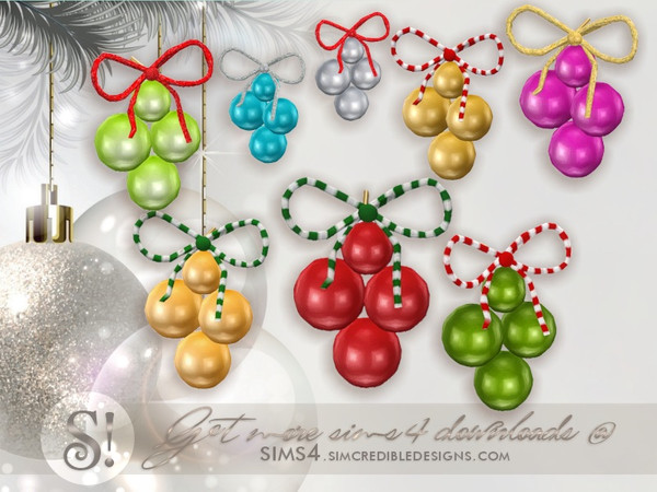 Sims 4 — Happy Holidays - wall spheres ornament by SIMcredible! — by SIMcredibledesigns.com available at TSR 8 colors