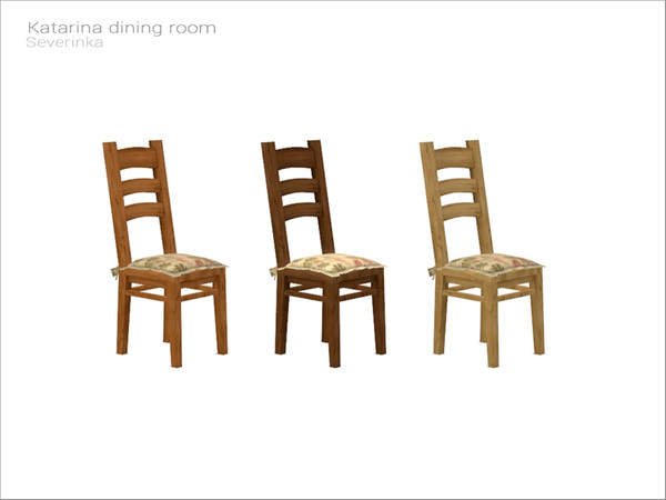 Sims 4 — [Katarina dining] - dining chair with pillow Y by Severinka_ — Dining chair with pillow yellow tones From the