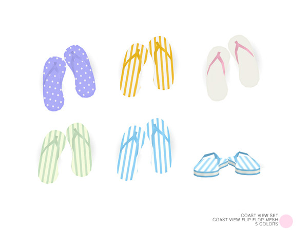 Sims 4 — Coast View Flip Flop Mesh by DOT — Coast View Flip Flop Mesh