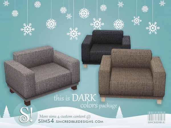 Sims 4 — Estrela arm chair - dark colors by SIMcredible! — by SIMcredibledesigns.com available at TSR 3 colors in 9