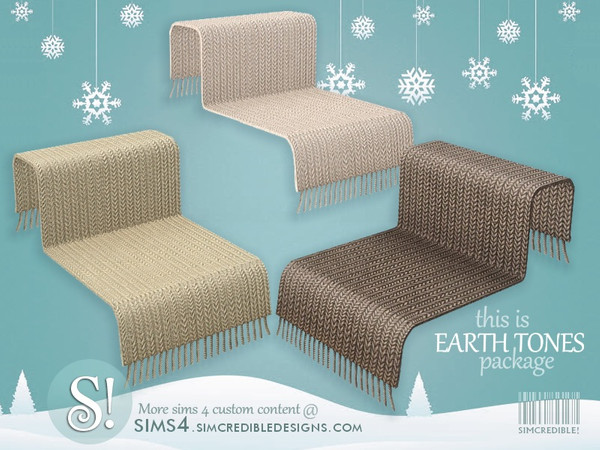 Sims 4 — Estrela Blanket - earth tones by SIMcredible! — by SIMcredibledesigns.com available at TSR 3 colors variations