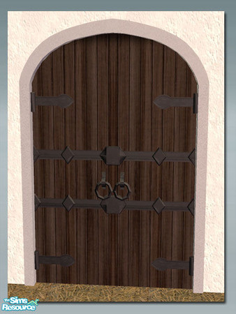 Sims 2 — Castle Door - Metal 02 by Shakeshaft — Part of a new mesh Door set, includes a sturdy Castle Door and a