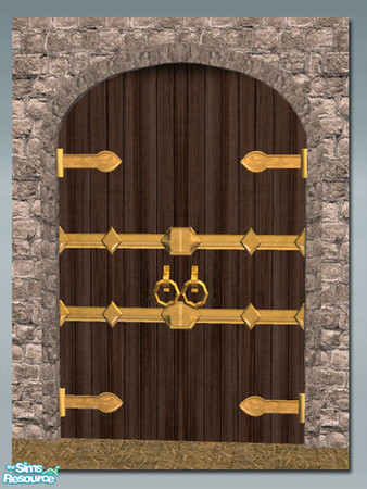 Sims 2 — Castle Door - Recol 02 by Shakeshaft — Part of a new mesh Door set, includes a sturdy Castle Door and a