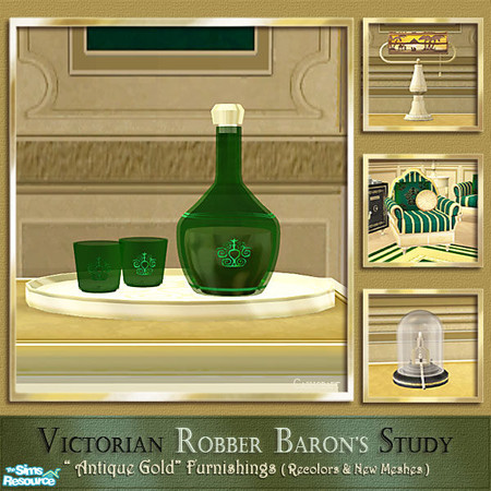 Sims 2 — Robber Baron's Study  Beverage Carafe by Cashcraft — A recolor of my Victorian Inspired Study set. The recolor