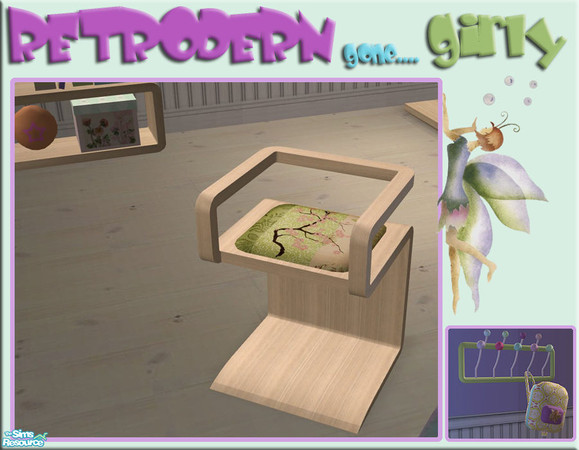Sims 2 — Retrodern gone Girly - Chair by linegud — A recolor set of my Retrodern childrens room for all the girly girls