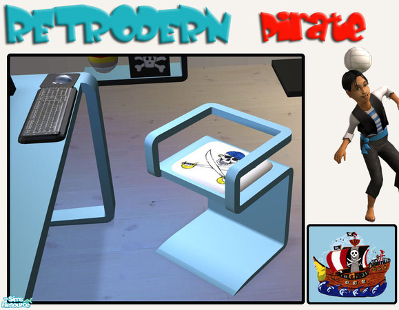 Sims 2 — Retrodern pirate - Chair by linegud — A pirate recolor of my retrodern childrens room.... well suited for little