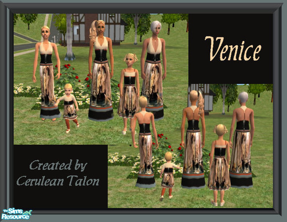 Sims 2 — Venice by Cerulean Talon — Drama and elegance are found in these beautiful gowns designed for a women &