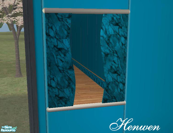 Sims 2 — Sea Blue Marble Mirror by Henwen — Sunair's wonderful mirror mesh in marble.