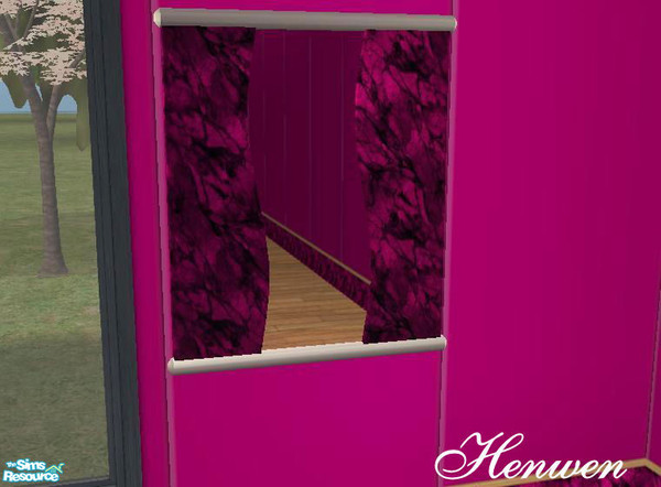 Sims 2 —  Deep Rose Marble Mirror by Henwen — Sunair's wonderful mirror mesh in marble.