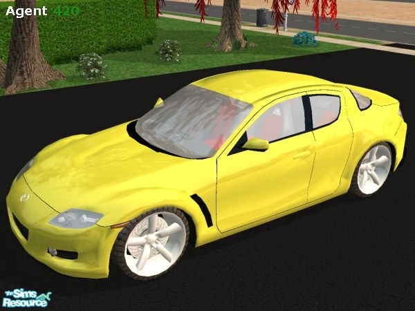 Sims 2 — Yellow Mazda RX8 Paint Job by Agent420 — A Yellow Mazda RX8 Paint Job. MESH by Maximum_Spider. (Note: Must GET