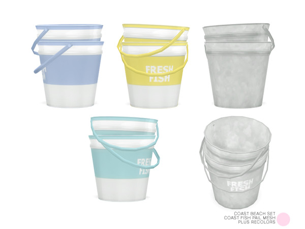 Sims 4 — Coast Fish Pail Mesh by DOT — Coast Fish Pail Mesh by DOT of The Sims Resource