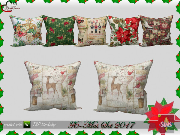 Sims 4 — X-Mas 2017 Pillow Left by BuffSumm — Part of the *X-Mas 2017 Set* Created by BuffSumm @ TSR