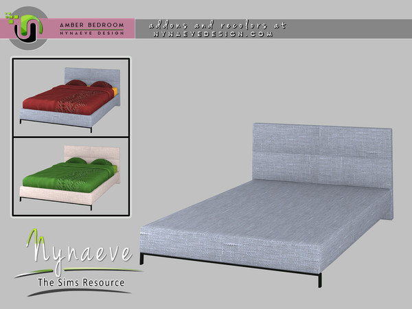 Sims 4 — Amber Bedframe by NynaeveDesign — Amber Bedroom - Bedframe Mix and Match it with the Amber Bedding. Located in: