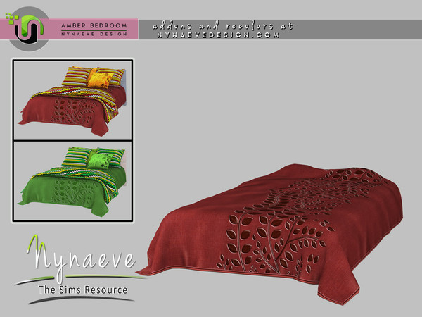 Sims 4 — Amber Bed Cover by NynaeveDesign — Amber Bedroom - Bed Cover Located in: Decor - Rugs Price: 139 Tiles: 3x3