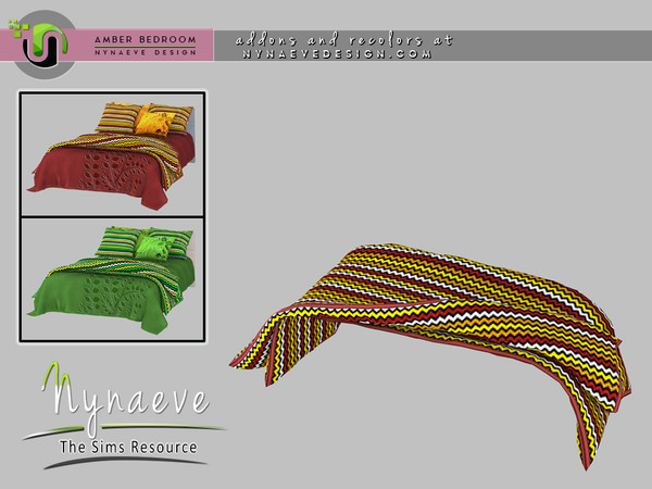 Sims 4 — Amber Blanket by NynaeveDesign — Amber Bedroom - Blanket Located in: Decor - Rugs Price: 139 Tiles: 1x3 Color