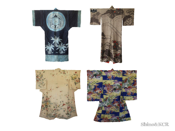 Sims 4 — Japan Dining - Kimono by ShinoKCR — Antique Japanese Kimonos in Misc