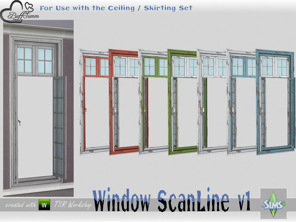 Sims 4 — WindowSet ScanLine Full 1x1 v1 ceiling open R by BuffSumm — Part of the *Window Set ScanLine* Created by