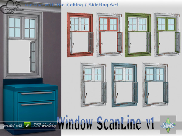 Sims 4 — WindowSet ScanLine Counter 1x1 v1 ceiling open R by BuffSumm — Part of the *Window Set ScanLine* Created by