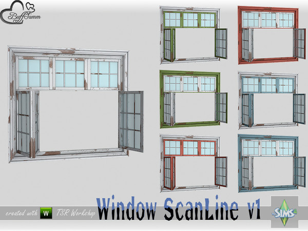 Sims 4 — WindowSet ScanLine Single 2x1 v1 open R by BuffSumm — Part of the *Window Set ScanLine* Created by BuffSumm @