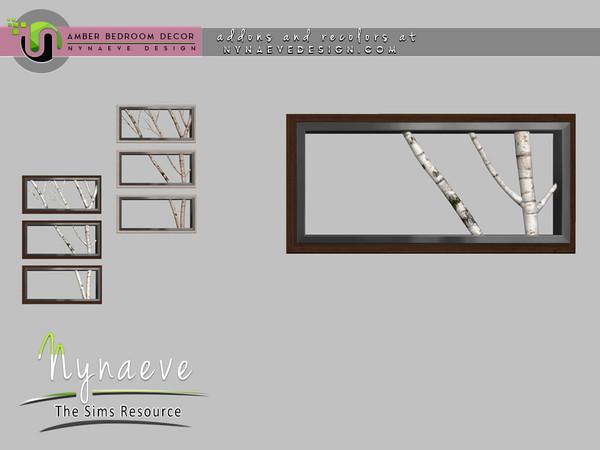 Sims 4 — Amber Framed Tree Branches V2 by NynaeveDesign — Amber Bedroom - Framed Tree Branches V2 Located in: Decor -