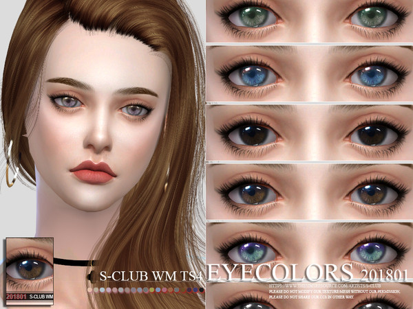 Sims 4 — S-Club WM ts4 Eyecolors 201801  by S-Club — Eyecolors for all age, 15 swatches, hope you like it, thanks!