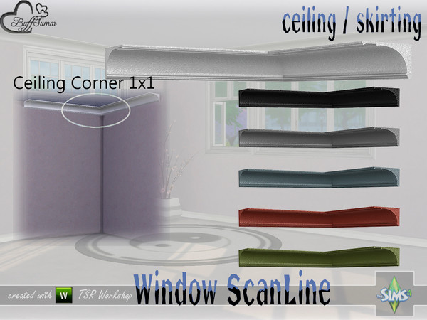 Sims 4 — WindowSet ScanLine Ceiling Corner 1x1 by BuffSumm — Part of the *Window Set ScanLine* Created by BuffSumm @ TSR