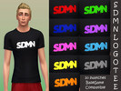 Sims 4 — Black SDMN Tee - Coloured Logo by ceryshandley — A recreation of the Sidemen Clothing SDMN logo tee! - Base Game