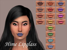 Sims 4 — Hime Lipglass by ChaYukiNeko2 — A glossy lipstick which is suited to all skintones! This 'lip glass' is