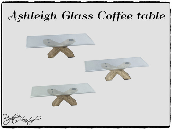 Sims 4 — Ashleigh Glass Coffee table by RightHearted — Oak wood coffee table with a glass table top. Its stylish design