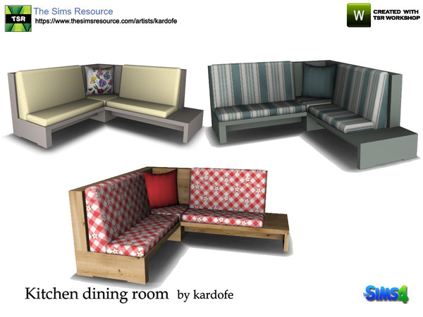 Sims 4 — kardofe_Kitchen dining room_Corner armchair by kardofe — Corner bench, ideal to have a nice breakfast corner in
