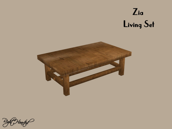 Sims 4 — Zia Wooden Coffee Table by RightHearted — This coffee table makes the perfect spot for setting down magazines as