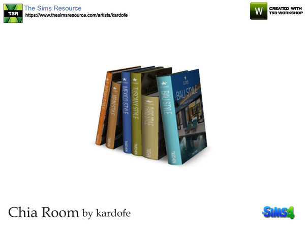 Sims 4 — kardofe_Chia Room_Books by kardofe — Group of six decorative books. 