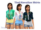 Sims 4 — Tied Hawaiian Shirt (recolor) by SouperSarah — ~BASE GAME! :) ~recolor of the tied denim shirt/jacket thing
