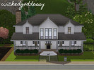 Sims 3 — Modern Coloniel (Unfurnished) by wickedgoddessy — Two story colonial home, with three bedrooms and two in a half
